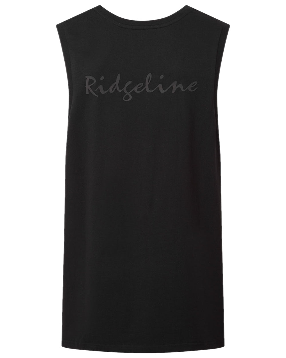 Black Coloured Ridgeline Mens Signature Singlet Top on white background 