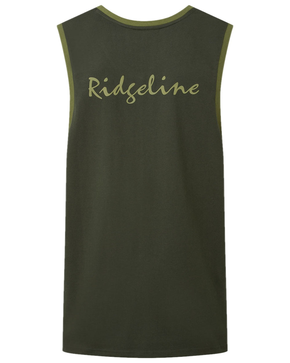 Deep Forest Coloured Ridgeline Mens Signature Singlet Top on white background 