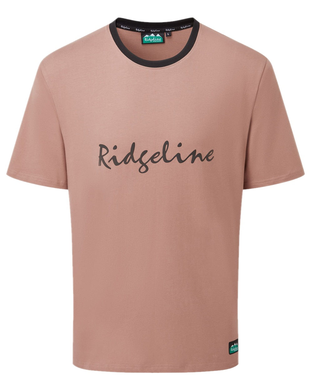 Dusky Pink Coloured Ridgeline Mens Signature T-Shirt on white background 