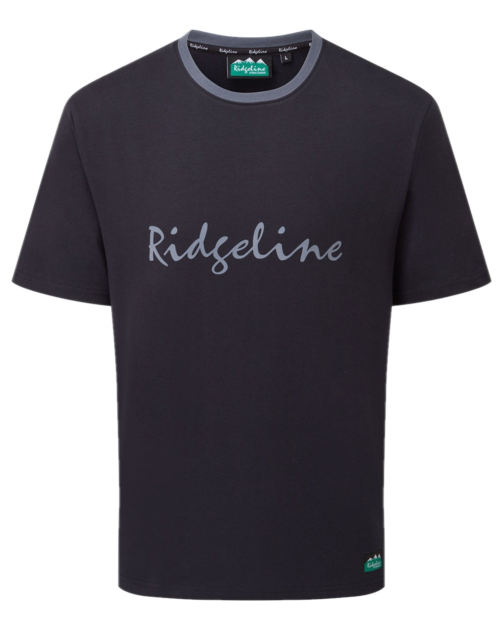 Navy Coloured Ridgeline Mens Signature T-Shirt on white background 