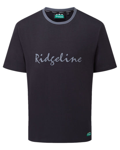Navy Coloured Ridgeline Mens Signature T-Shirt on white background 