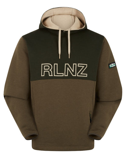 Olive coloured Ridgeline Mens South Island Hoodie on white background 