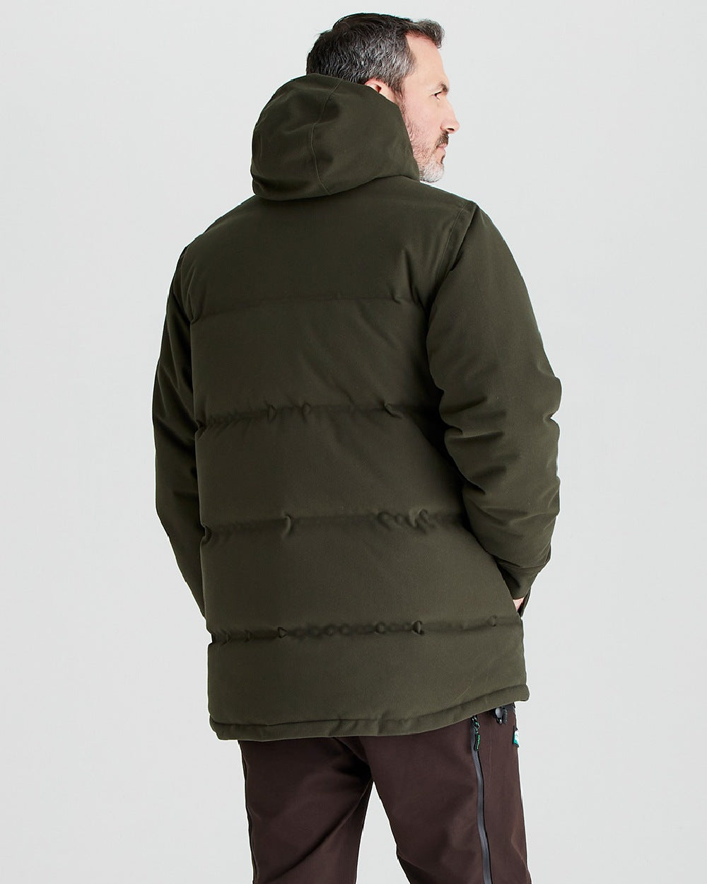 Deep Forest coloured Ridgeline Mens Tundra Thermal Jacket on grey background 