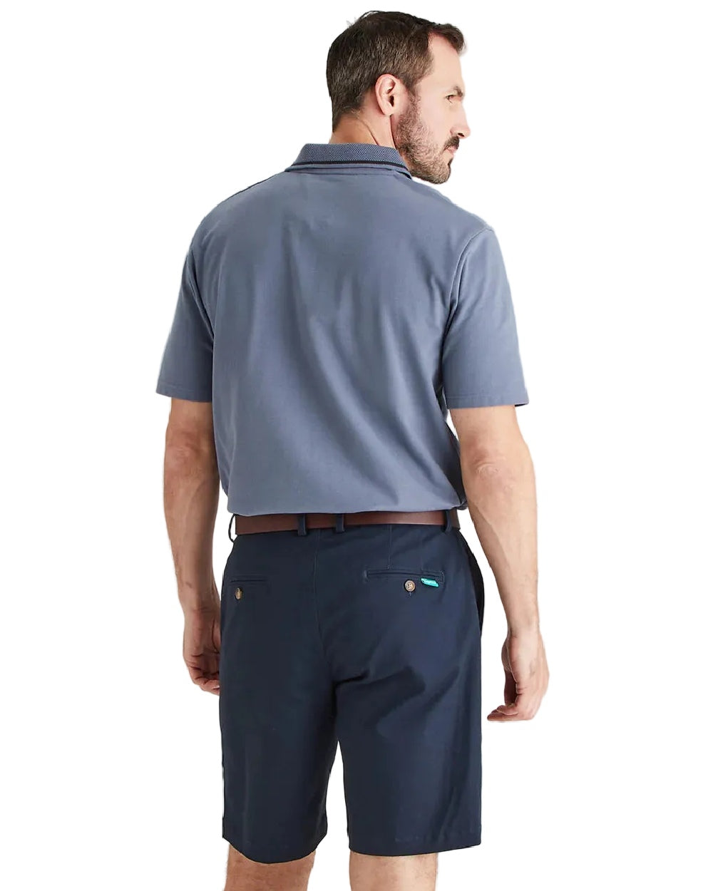 Navy Coloured Ridgeline Mens Waxham Shorts on white background 