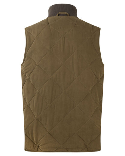 Moody Teak coloured Ridgeline Mens Wester Skeld Gilet on white background 