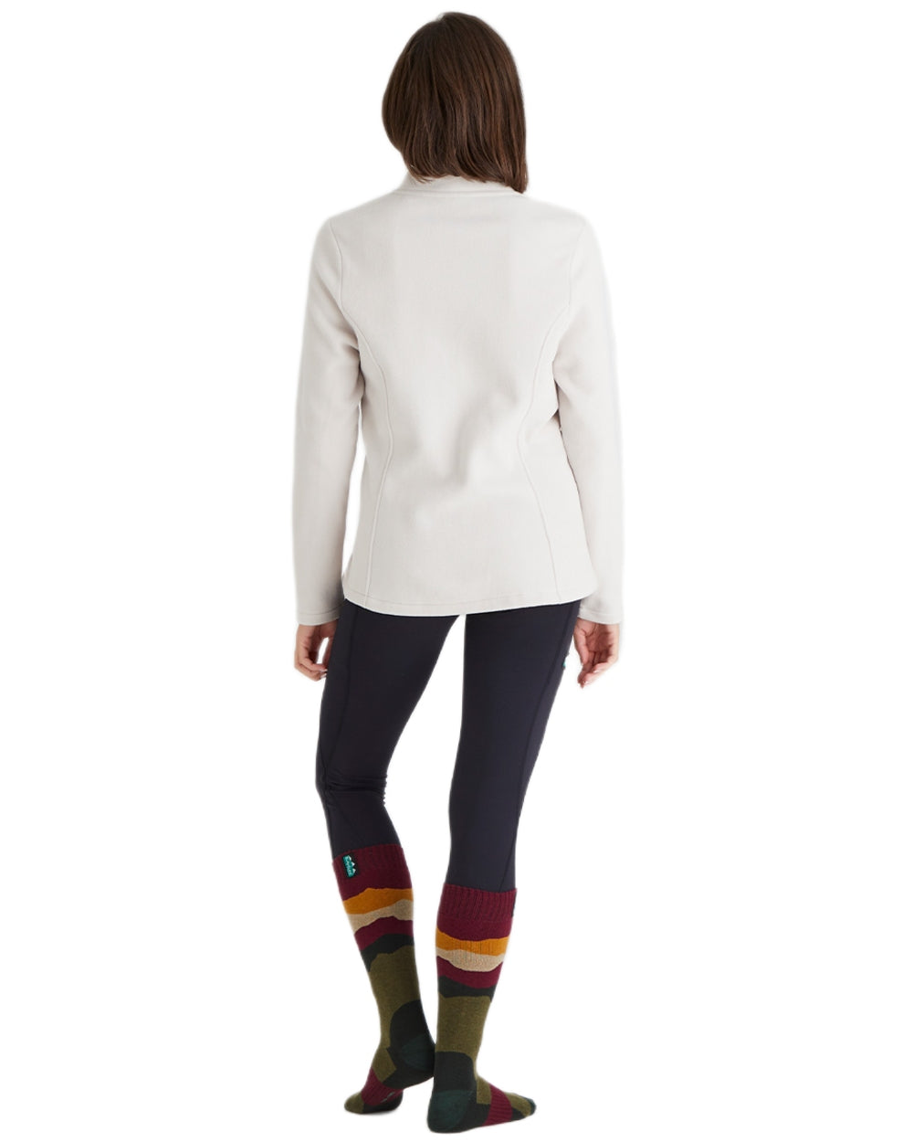 Berry Stripes Coloured Ridgeline Merino Wool Full Length Socks on white background 