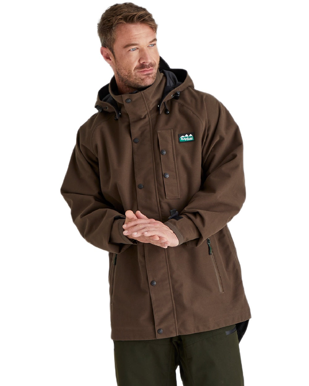 Bark Coloured Ridgeline Monsoon Classic Jacket On A White Background 
