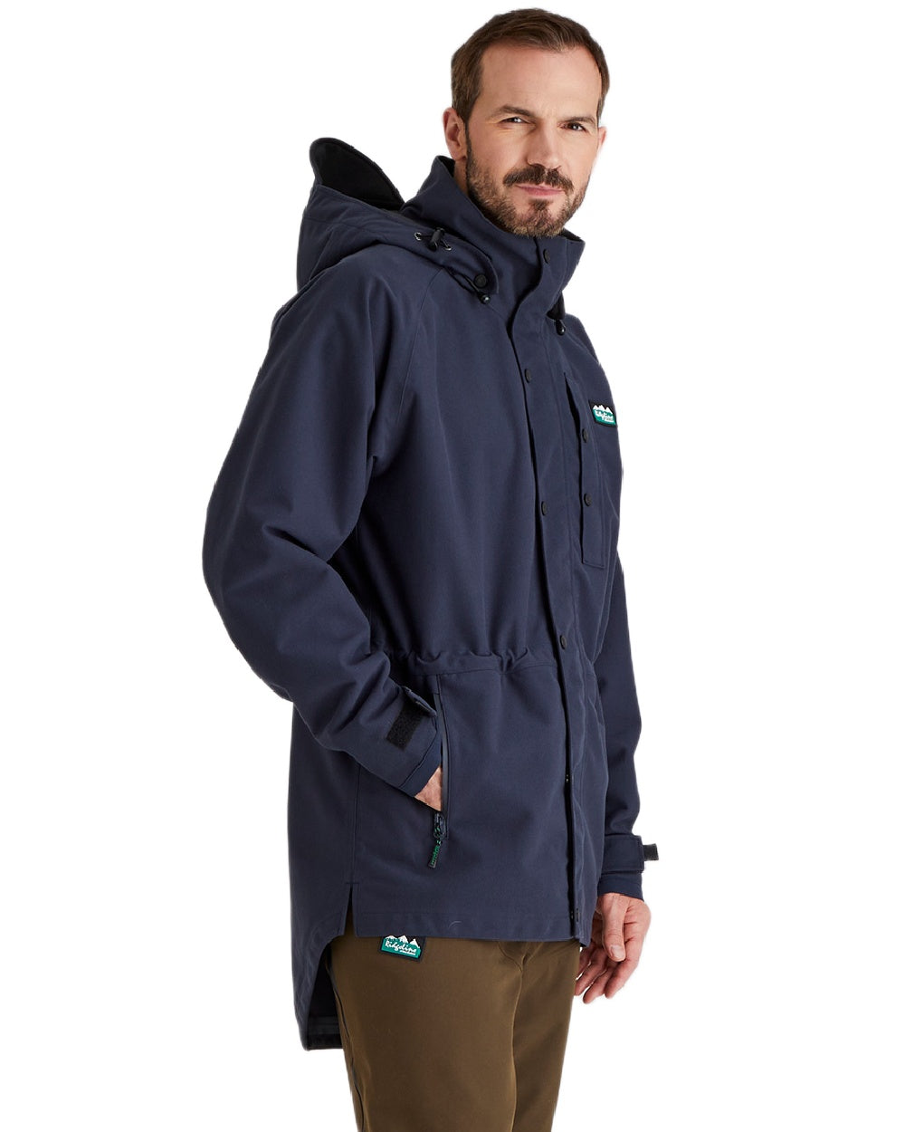 Navy Coloured Ridgeline Monsoon Classic Jacket On A White Background 