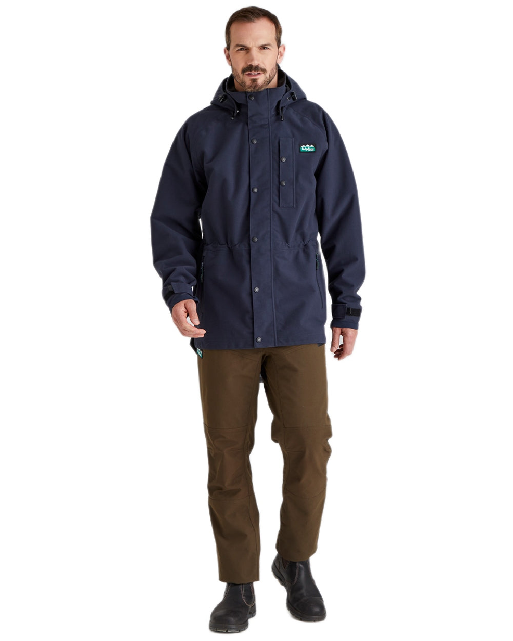 Navy Coloured Ridgeline Monsoon Classic Jacket On A White Background 