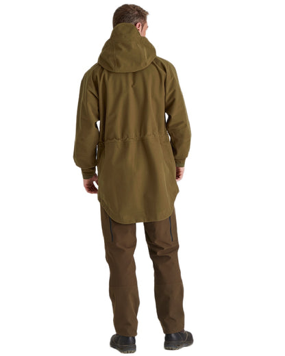 Teak coloured Monsoon Classic Waterproof Jacket on white background 