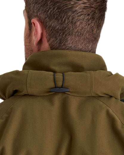 Teak coloured Monsoon Classic Waterproof Jacket on white background 