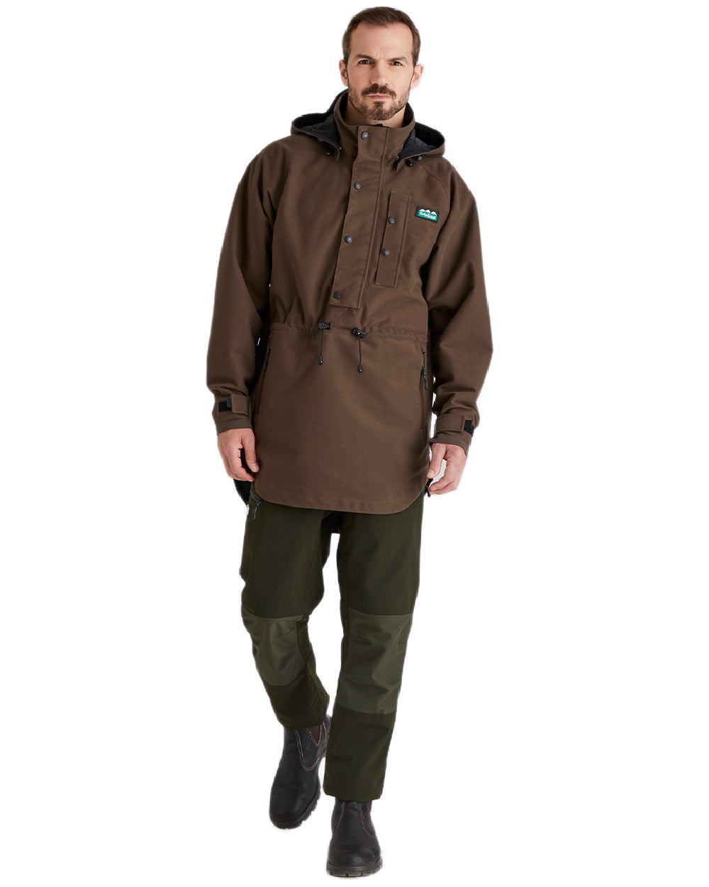 Bark Coloured Ridgeline Monsoon Classic Waterproof Smock on white background 