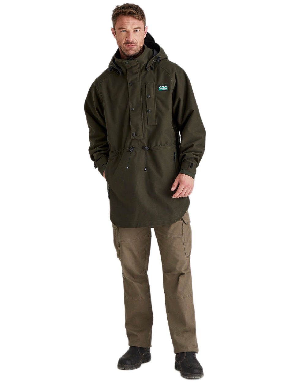 Deep Forest Coloured Ridgeline Monsoon Classic Waterproof Smock on white background 