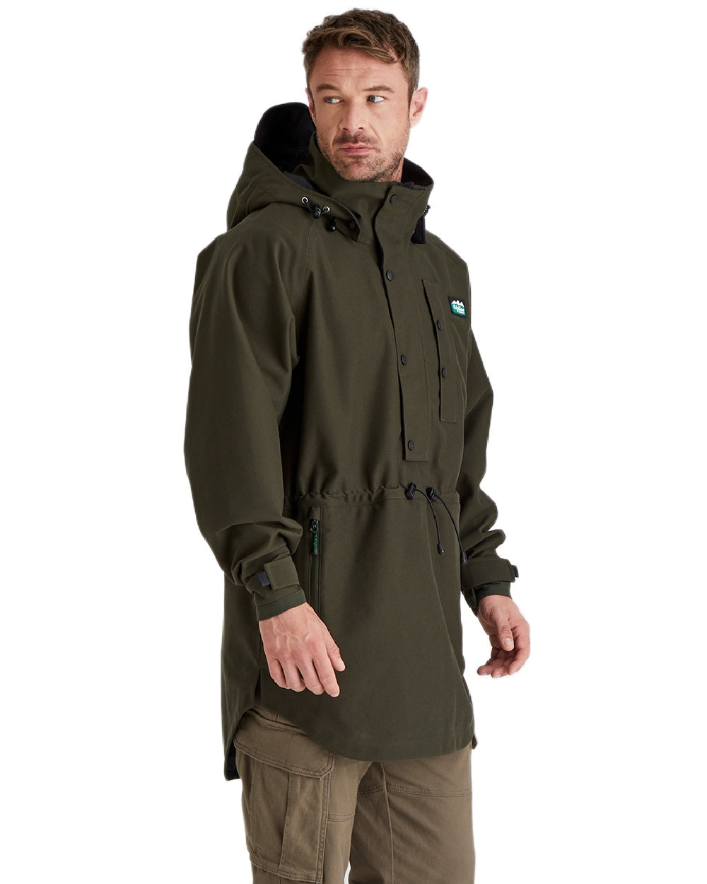 Deep Forest Coloured Ridgeline Monsoon Classic Waterproof Smock on white background 