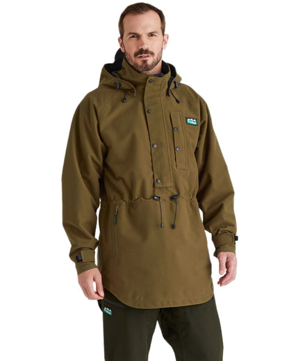 Teak Coloured Ridgeline Monsoon Classic Waterproof Smock on white background 