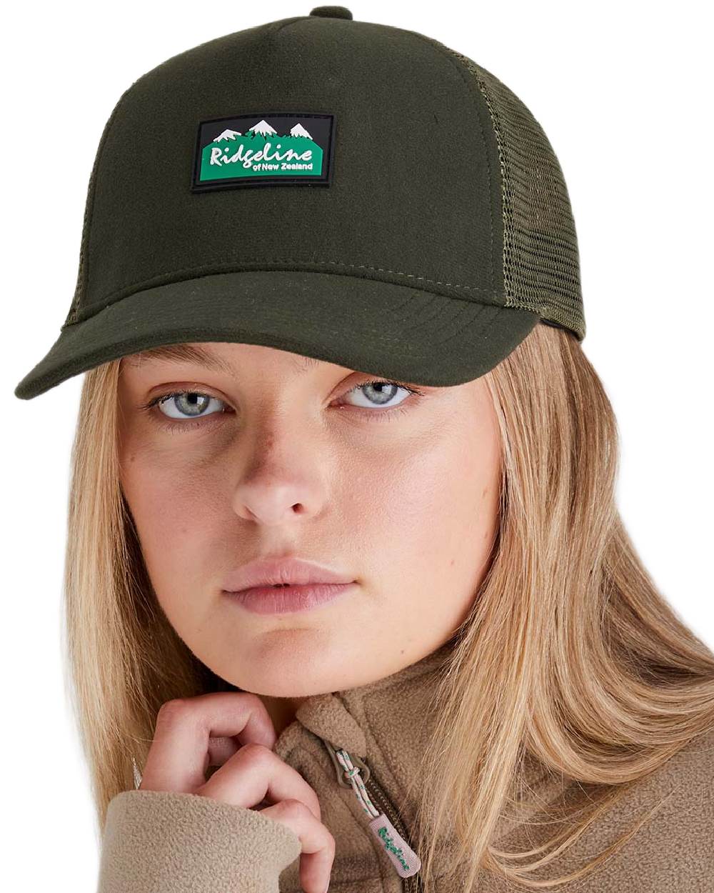 Deep Forest Coloured Ridgeline Monsoon Trucker Cap on white background  