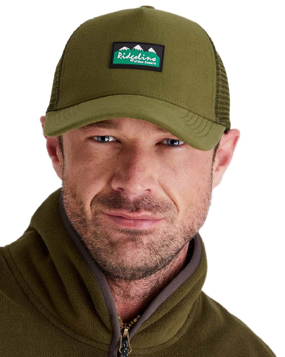 Teak Coloured Ridgeline Monsoon Trucker Cap on white background  