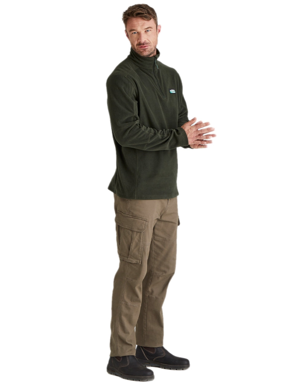 Deep Forest Coloured Ridgeline Narvik Fleece on white background 