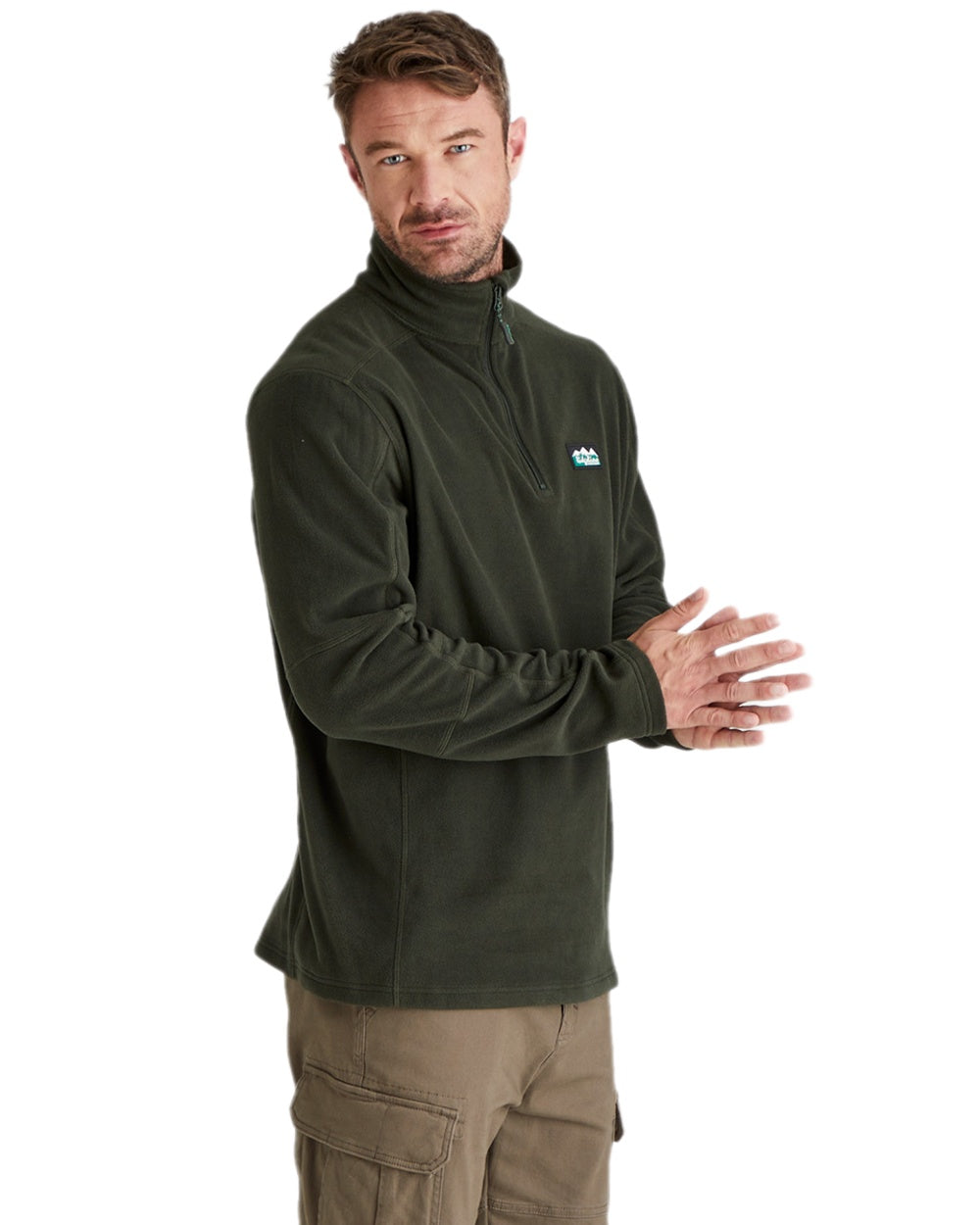 Deep Forest Coloured Ridgeline Narvik Fleece on white background 