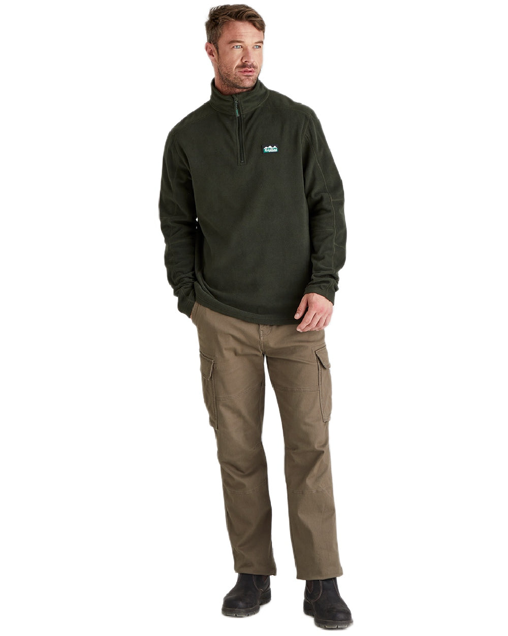 Deep Forest Coloured Ridgeline Narvik Fleece on white background 