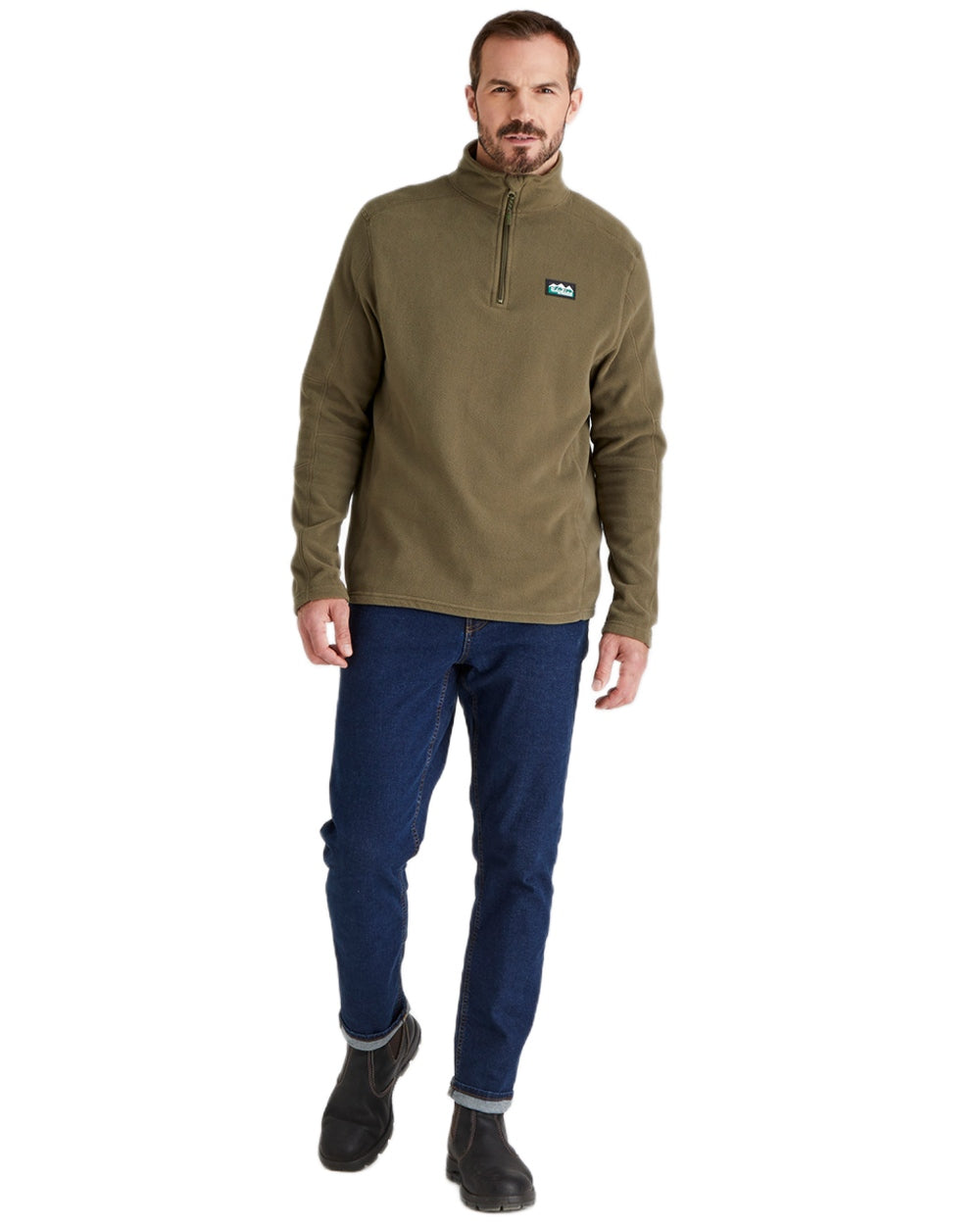 Ivy Green Coloured Ridgeline Narvik Fleece on white background 