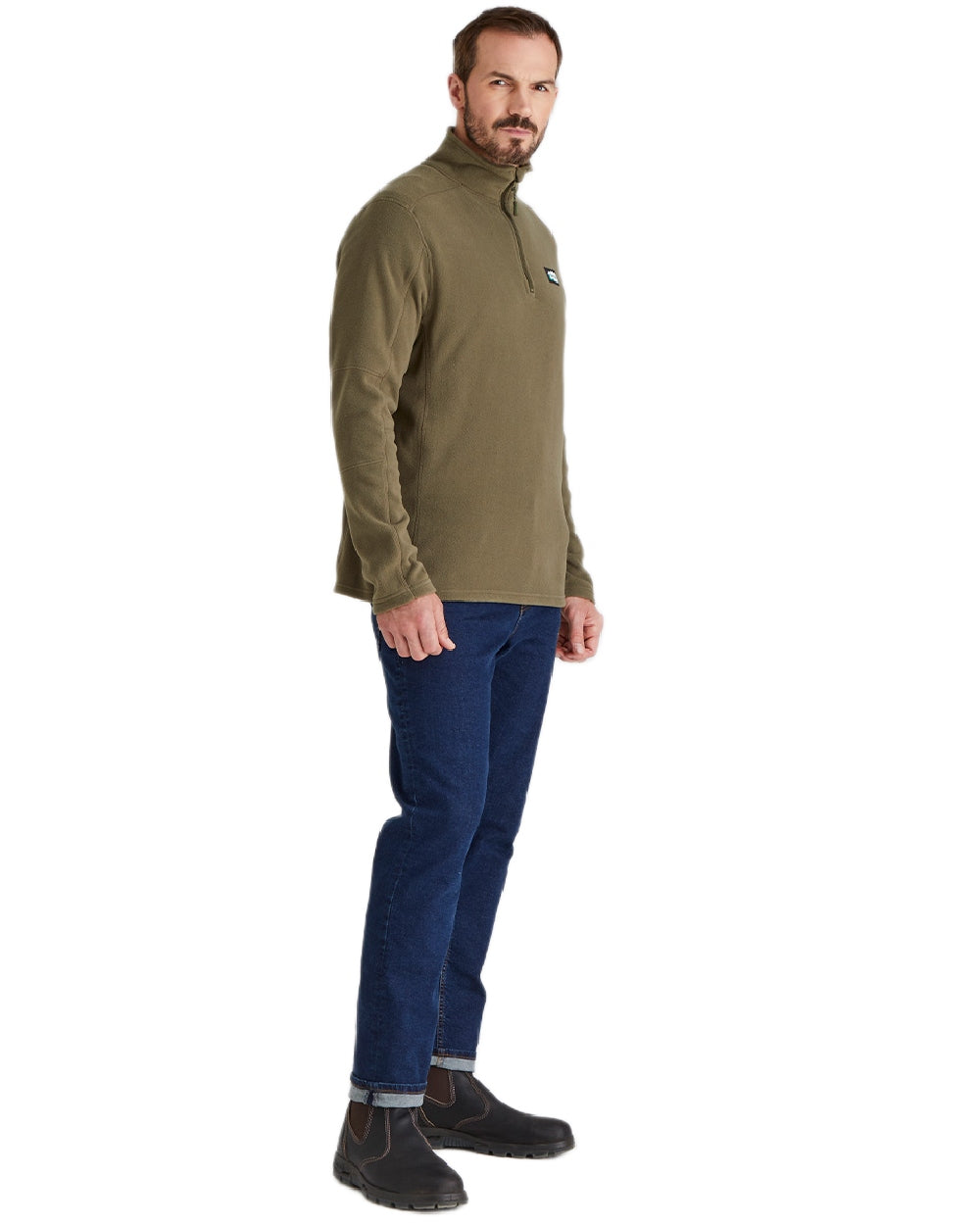 Ivy Green Coloured Ridgeline Narvik Fleece on white background 
