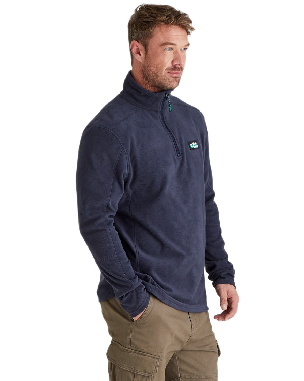 Navy Coloured Ridgeline Narvik Fleece on white background 