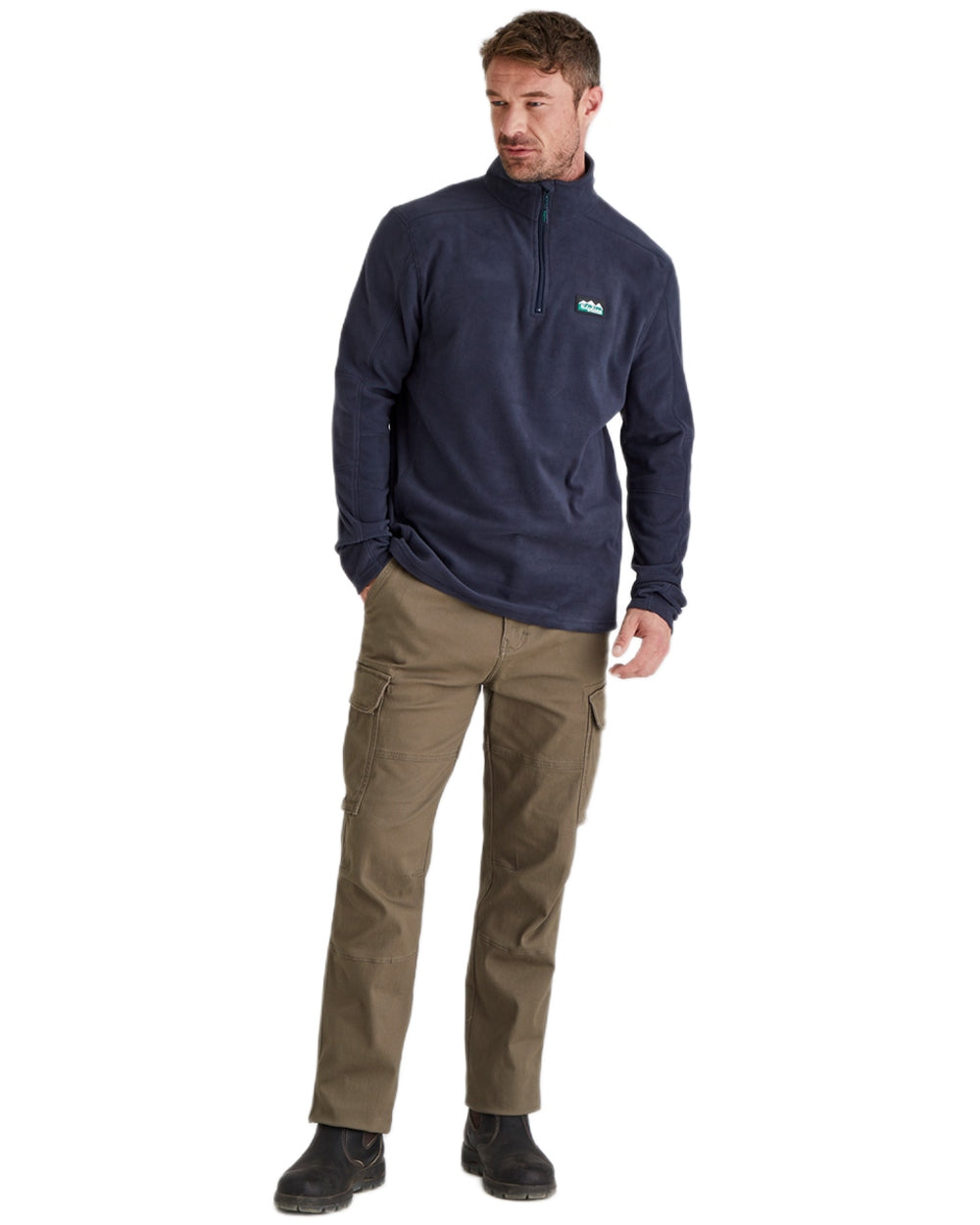 Navy Coloured Ridgeline Narvik Fleece on white background 