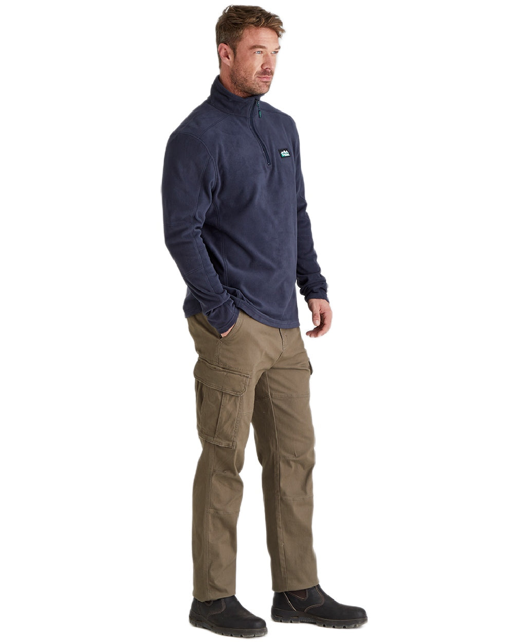 Navy Coloured Ridgeline Narvik Fleece on white background 