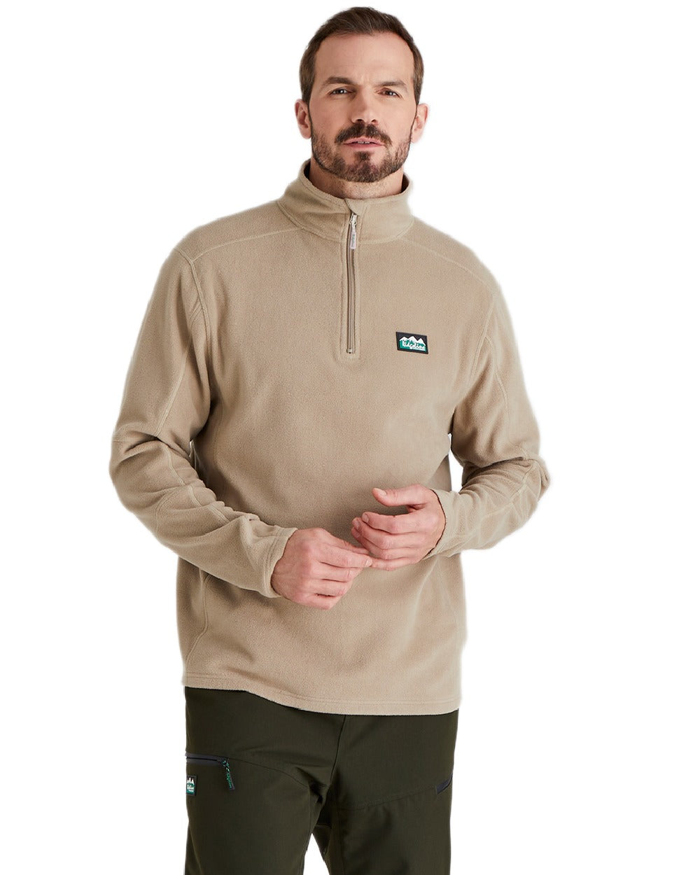 Roasted Cashew Coloured Ridgeline Narvik Fleece on white background 