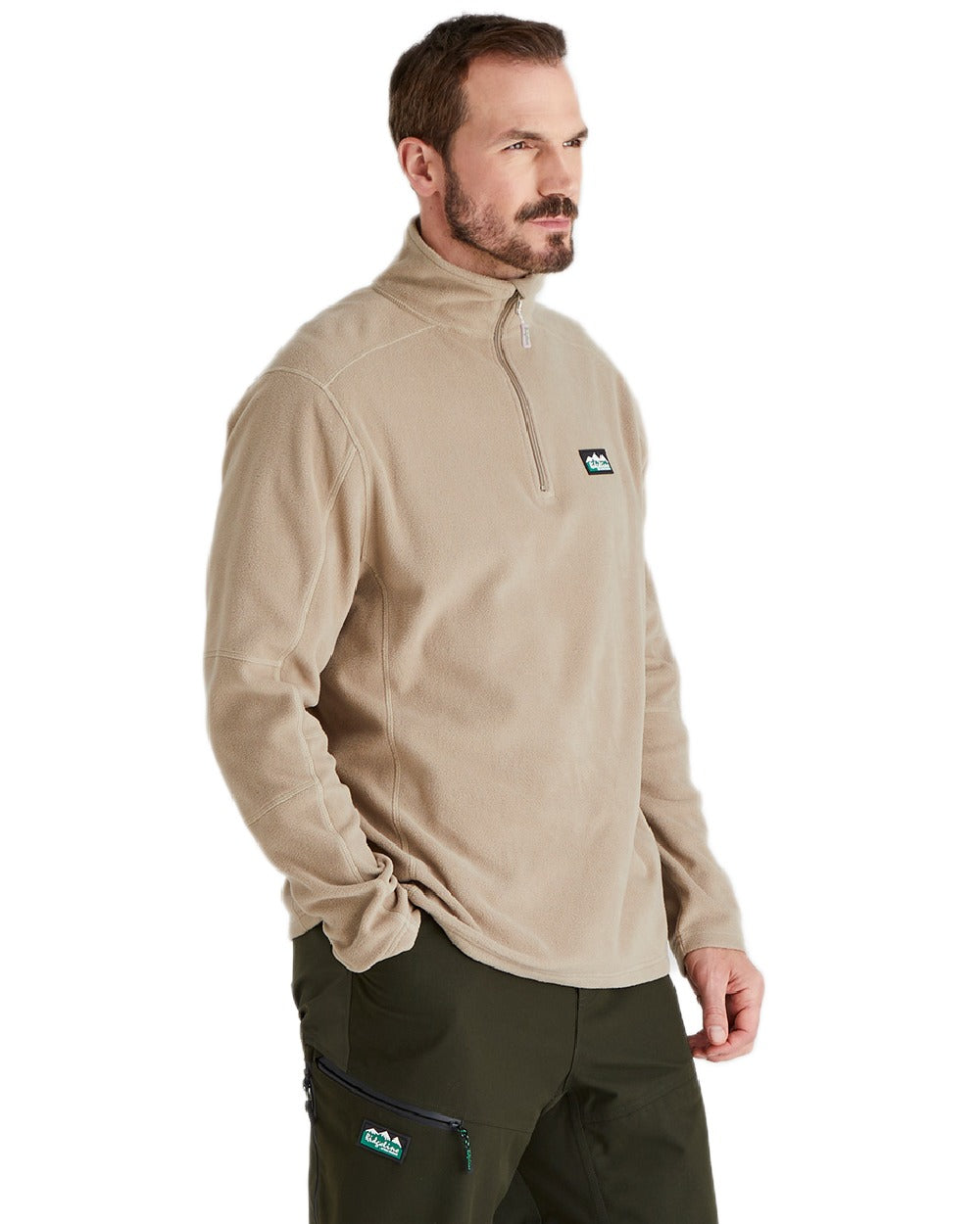 Roasted Cashew Coloured Ridgeline Narvik Fleece on white background 