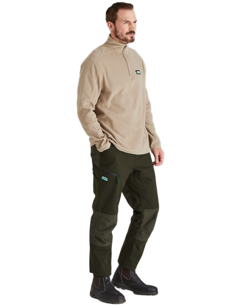Roasted Cashew Coloured Ridgeline Narvik Fleece on white background 