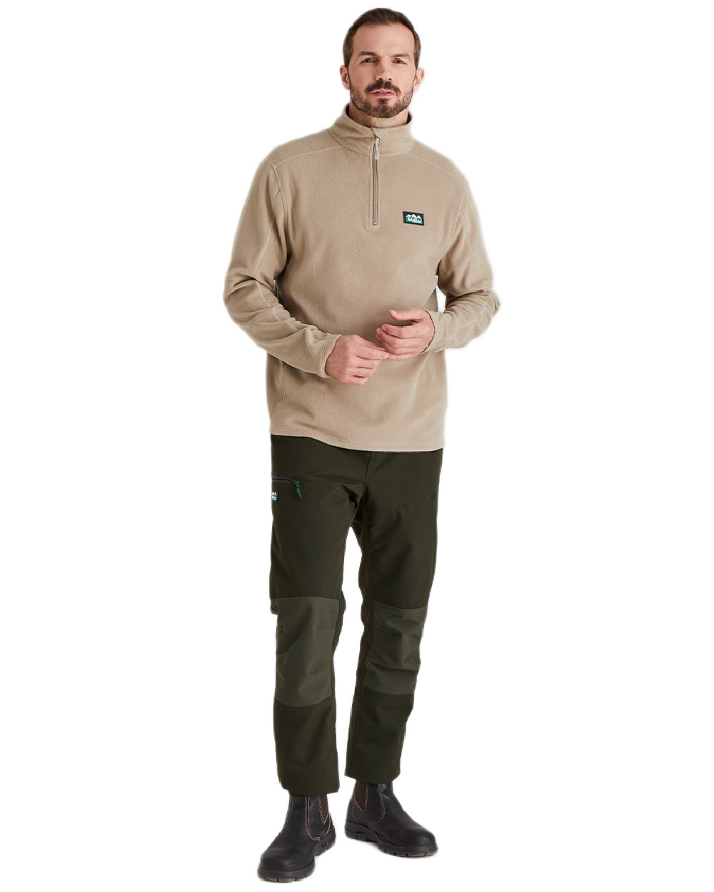 Roasted Cashew Coloured Ridgeline Narvik Fleece on white background 