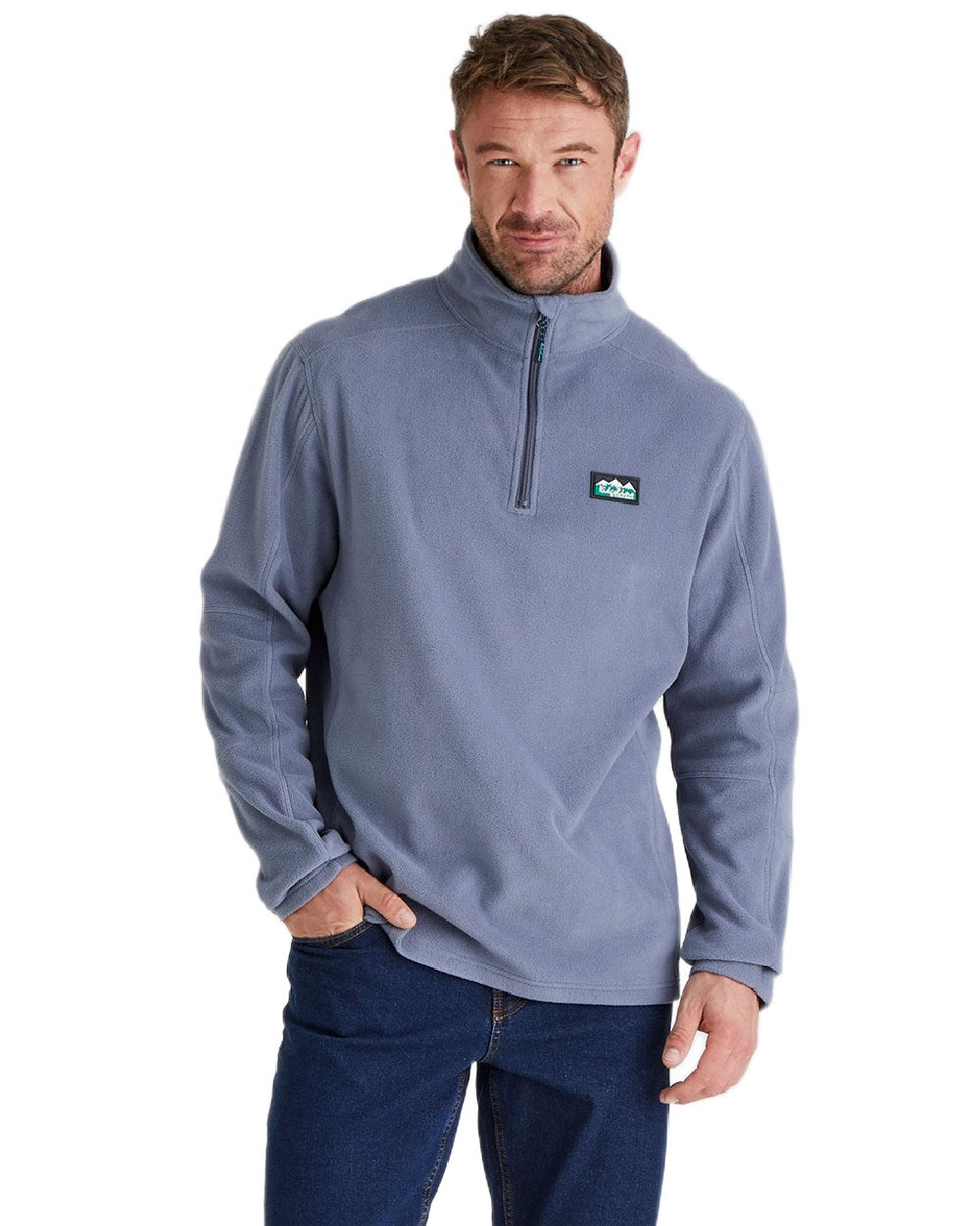 Storm Coloured Ridgeline Narvik Fleece on white background 