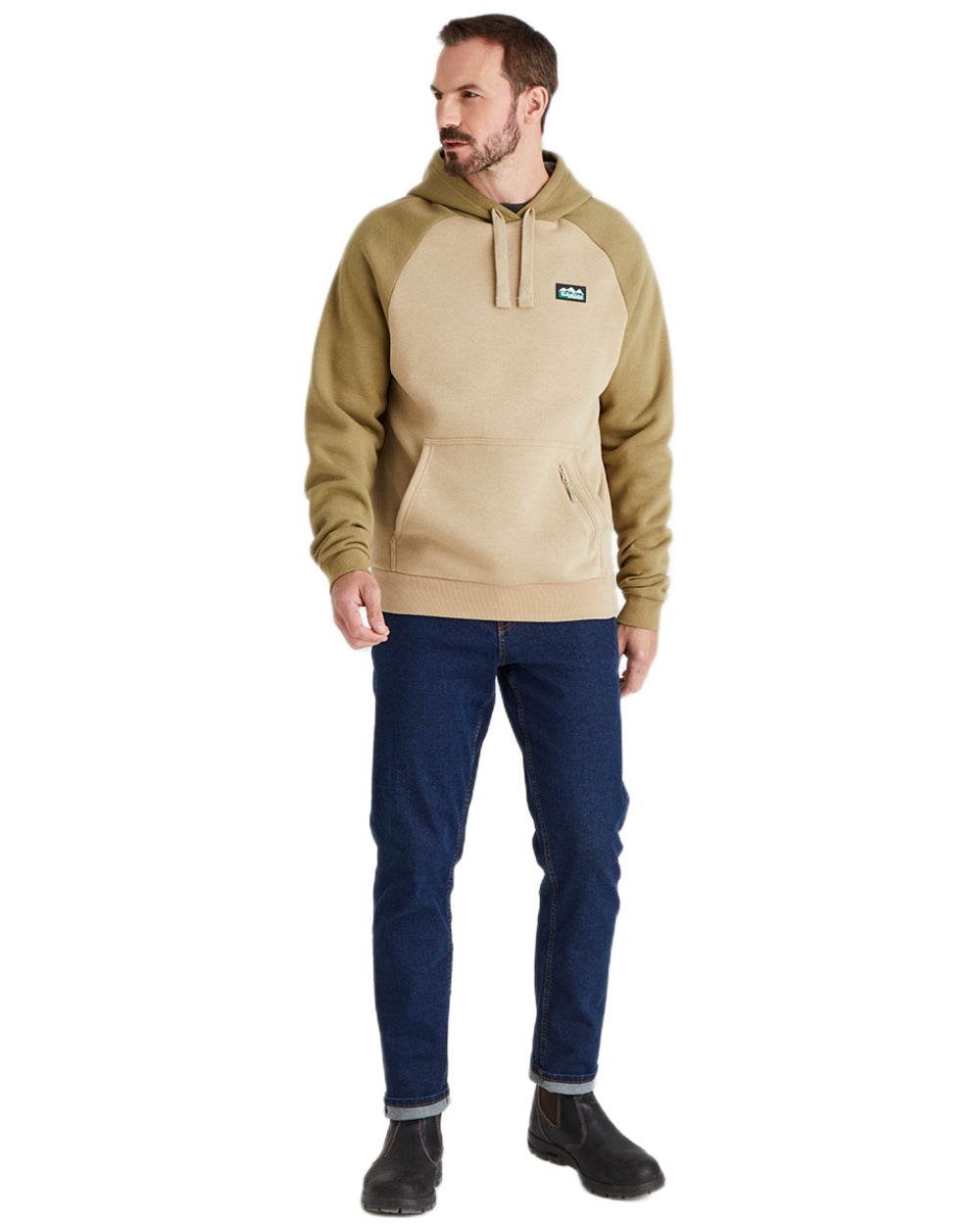 Teak Coloured Ridgeline North Island Hoodie on white background 