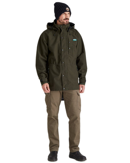 Navy Coloured Ridgeline Original Knitted Beanie on white background 