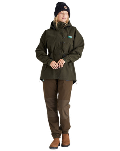 Navy Coloured Ridgeline Original Knitted Beanie on white background 