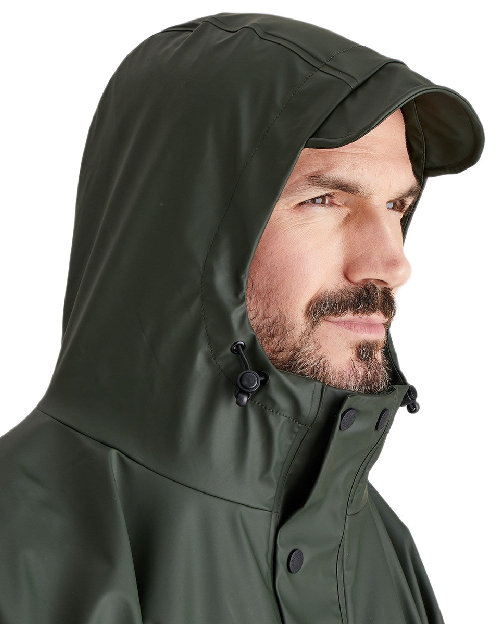 Deep Forest Coloured Ridgeline Signature Poncho on white background 