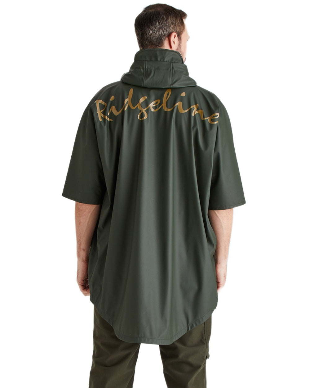 Deep Forest Coloured Ridgeline Signature Poncho on white background 