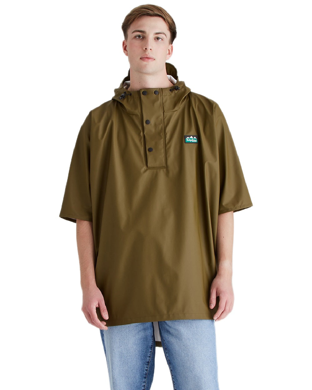 Teak Coloured Ridgeline Signature Poncho on white background 