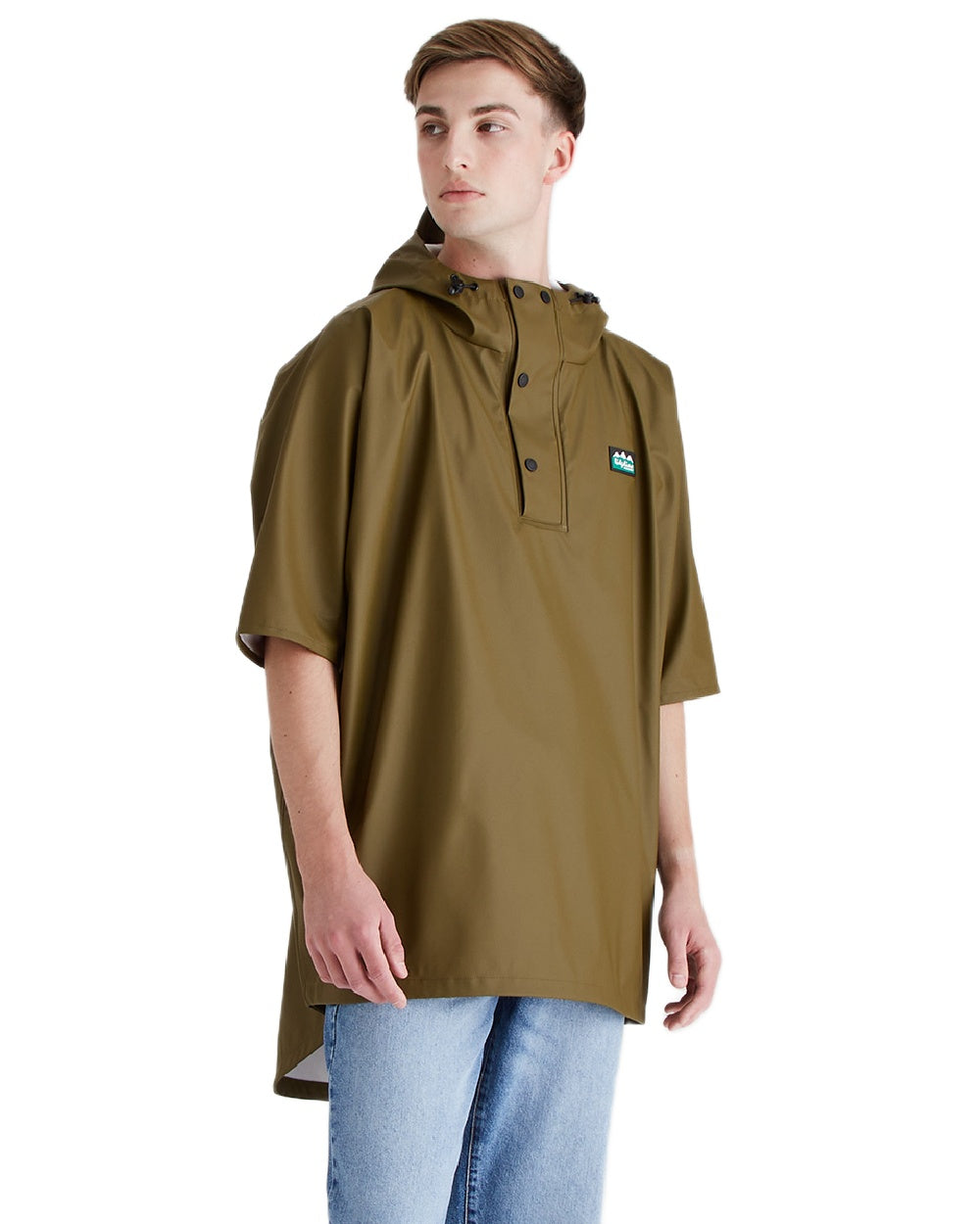 Teak Coloured Ridgeline Signature Poncho on white background 