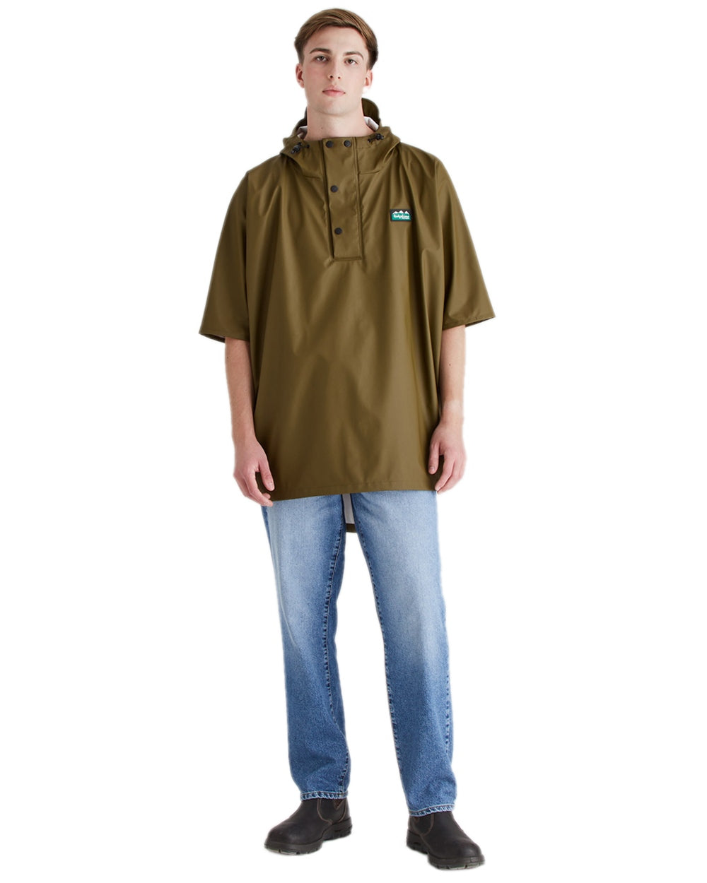 Teak Coloured Ridgeline Signature Poncho on white background 