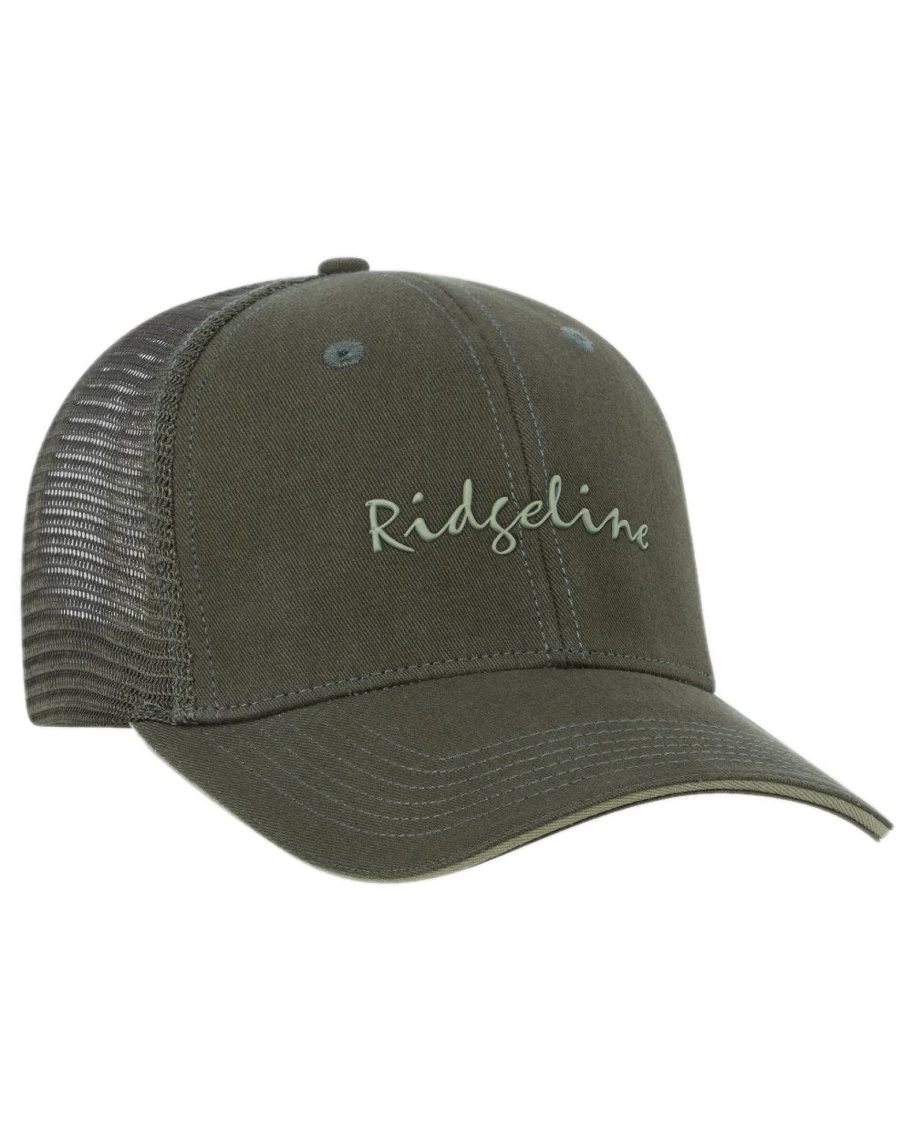 Deep Forest Coloured Ridgeline Signature Trucker Cap on white background 