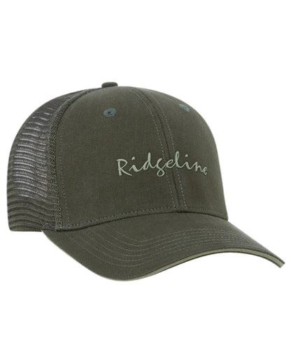 Deep Forest Coloured Ridgeline Signature Trucker Cap on white background 