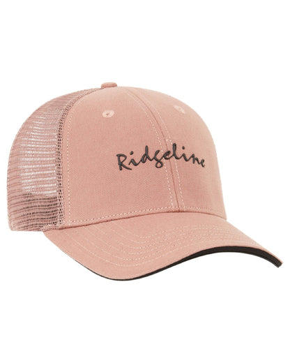Dusky Pink Coloured Ridgeline Signature Trucker Cap on white background 