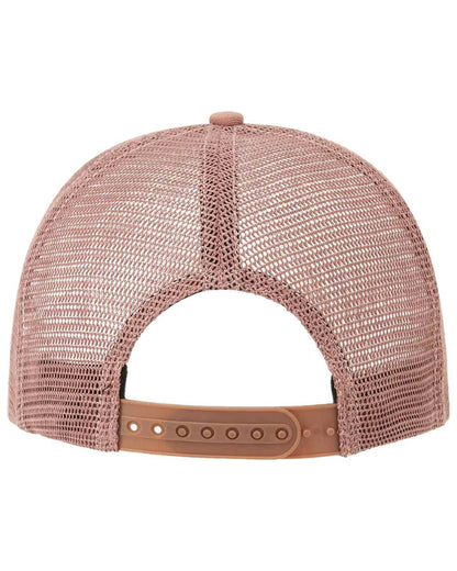 Dusky Pink Coloured Ridgeline Signature Trucker Cap on white background 