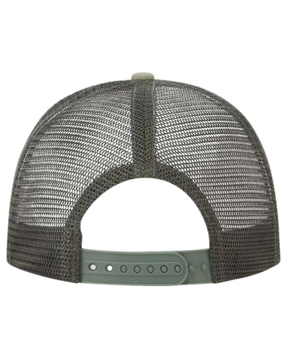 Khaki Green Coloured Ridgeline Signature Trucker Cap on white background 