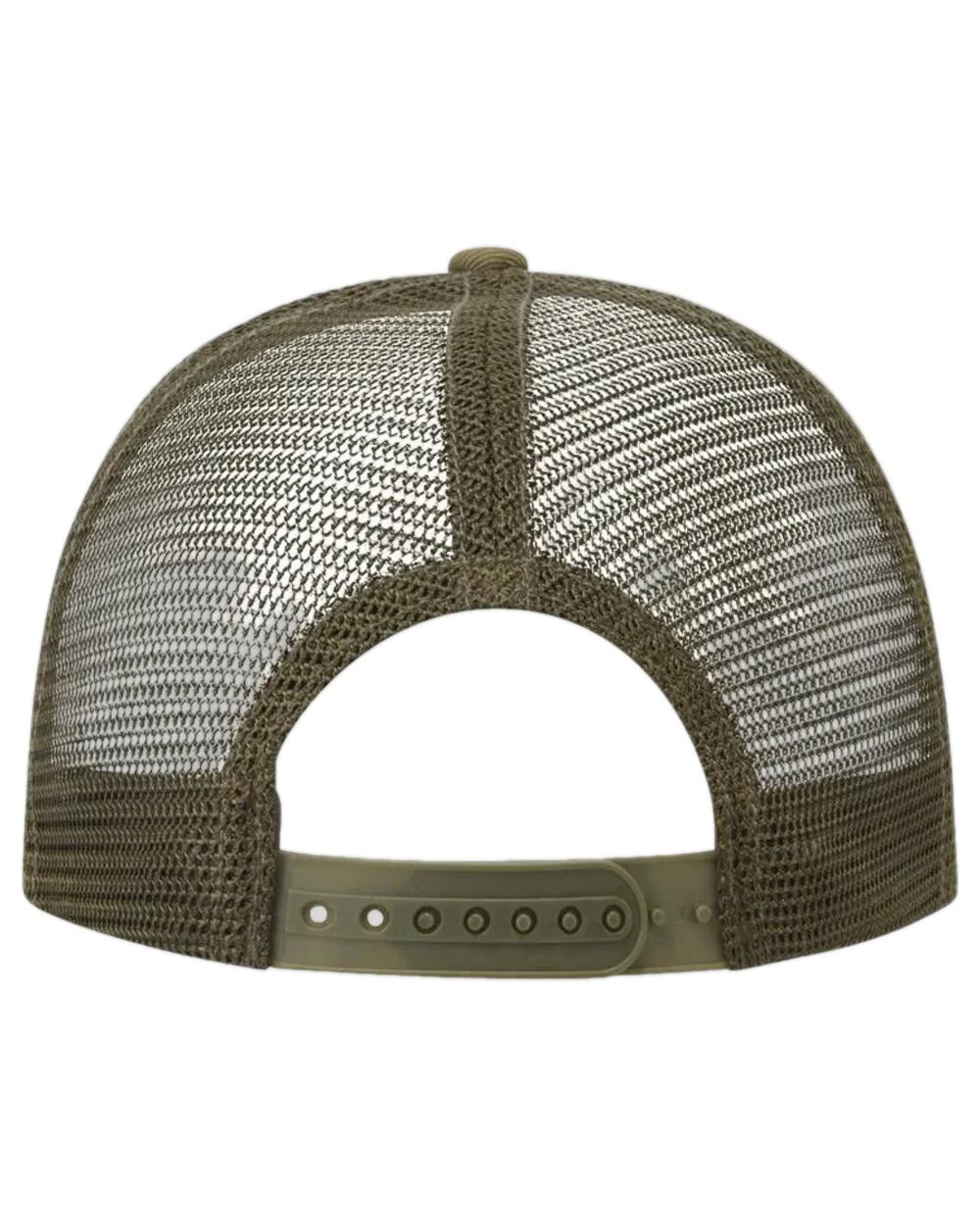 Teak Coloured Ridgeline Signature Trucker Cap on white background 