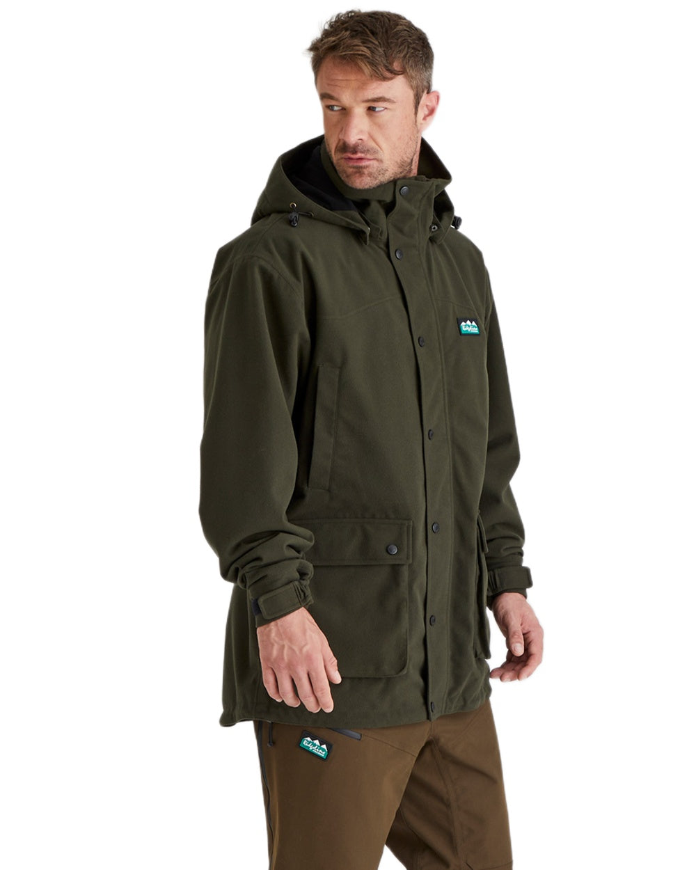 Deep Forest coloured Ridgeline Torrent Waterproof Jacket on white background 