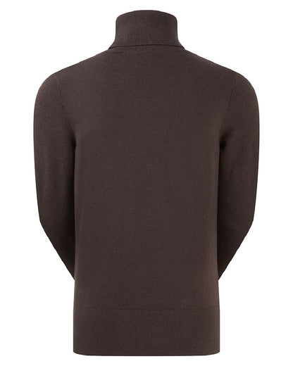 Deep Bark coloured Ridgeline Womens Melford Knit Roll Neck Jumper on white background 